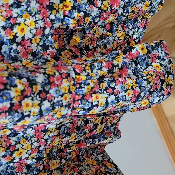 OLD NAVY DITSY FLORAL MINI DRESS   CAMI TANK TOP BOHEMIAN RUFFLE HEM XL PETITE - Picture 6 of 12